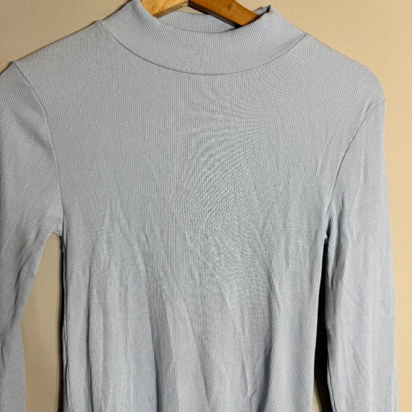 NWOT By Together Every Layer Top Ribbed Mock Neck Women's Medium Light Blue - Picture 5 of 11